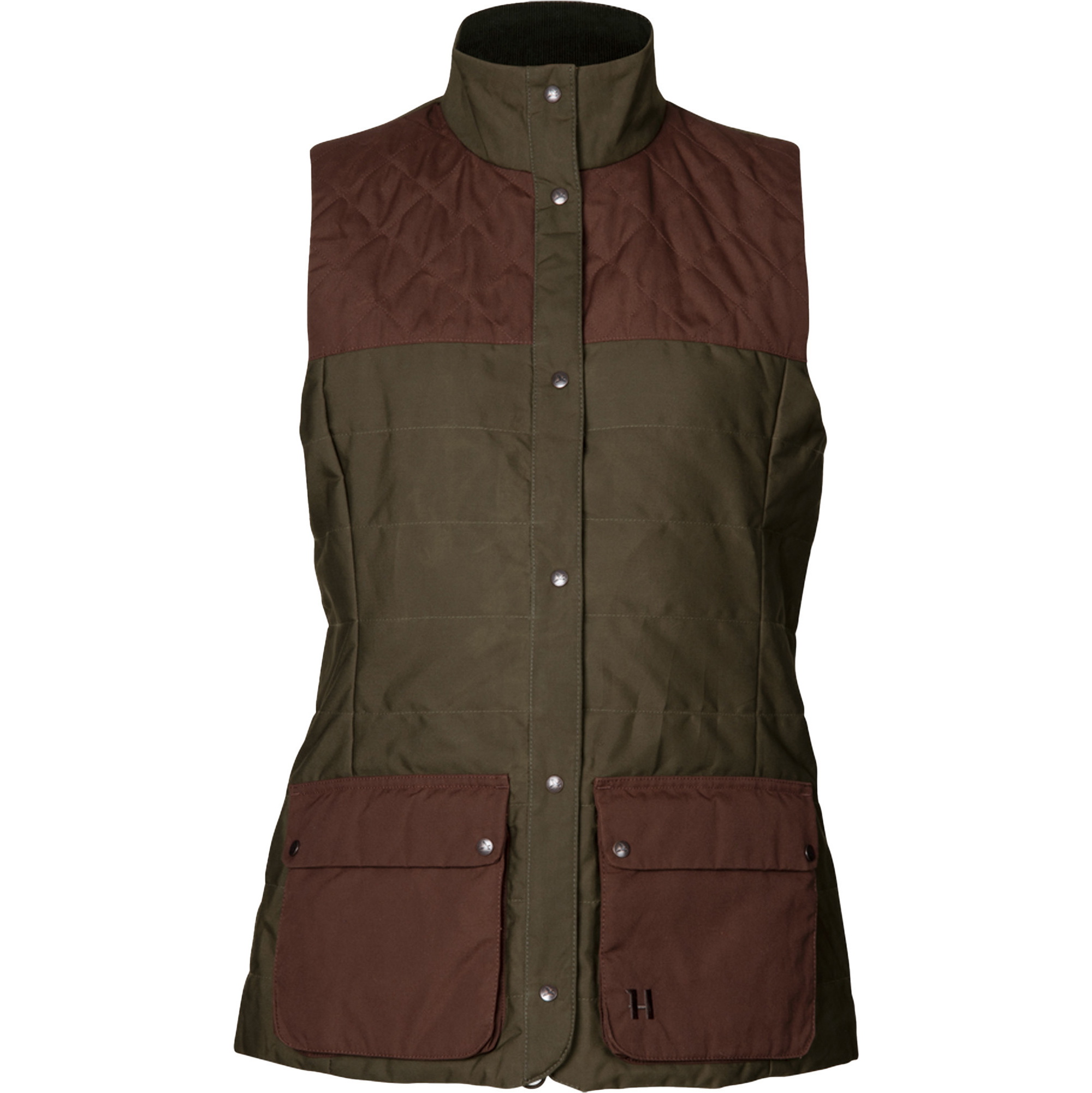 2026 Harkila Womens Retrieve Waistcoat 1201141 - Dark Warm Olive / Burgundy